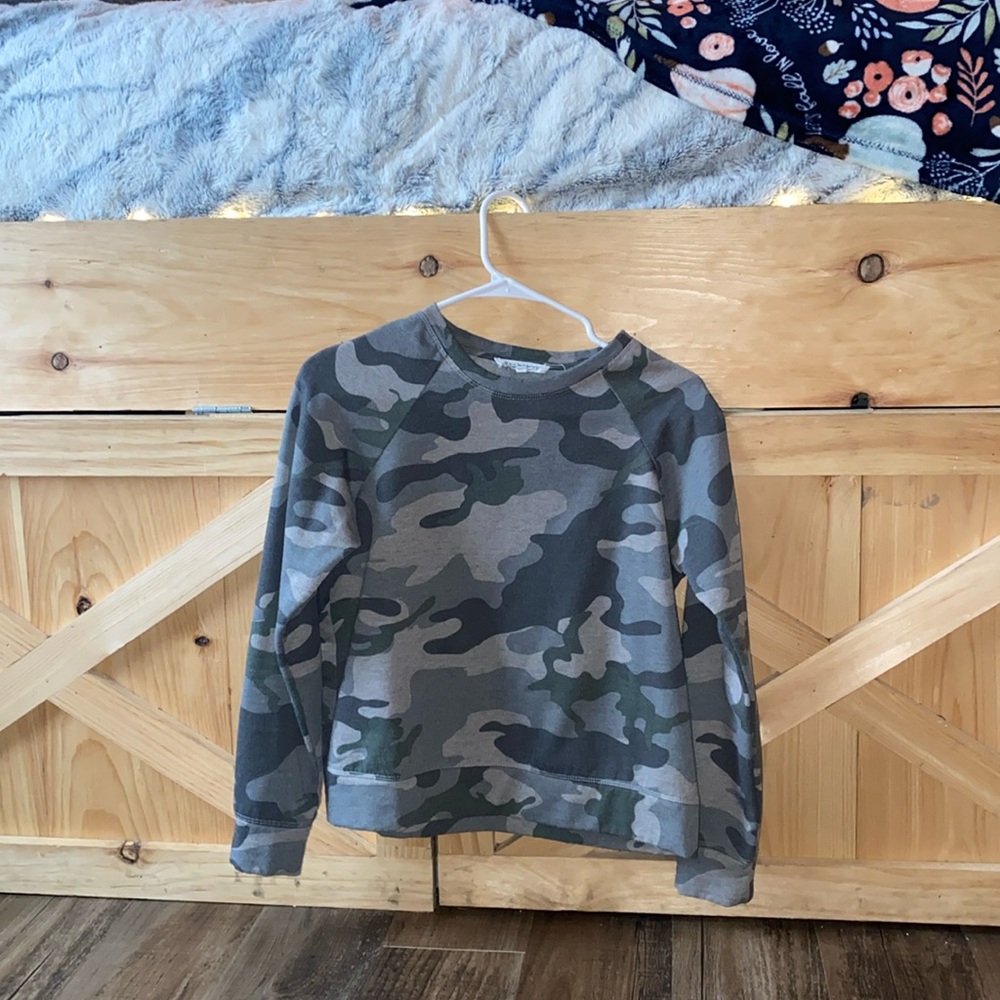 Camo sweatshirt.